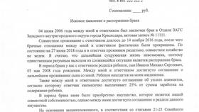 Как правильно написать заявление на развод в Центро